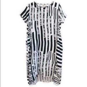 Lavena Black & White Short Sleeve Dress Size Small